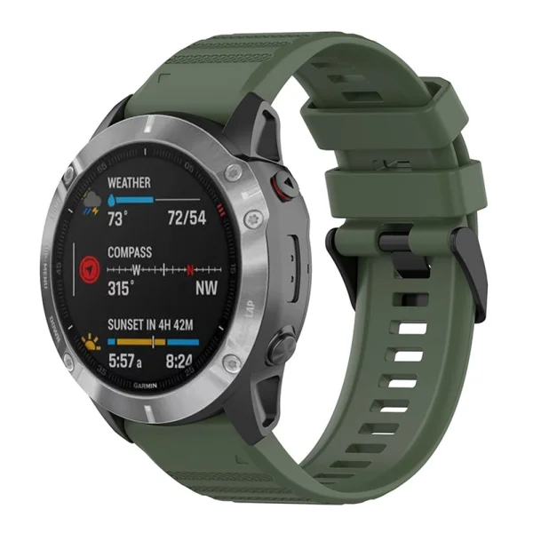 Силиконова каишка 26mm за Garmin Fenix 6X GPS/6X Pro/6X Sapphire GPS, зелен 1