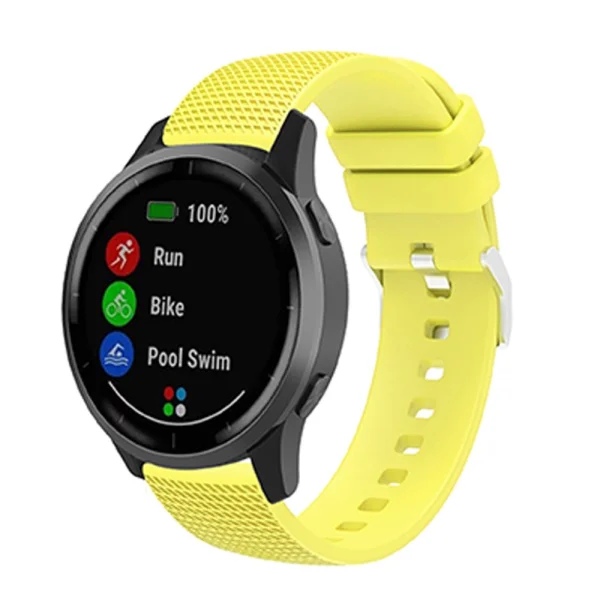 Universal silicone strap 22mm, yellow 1