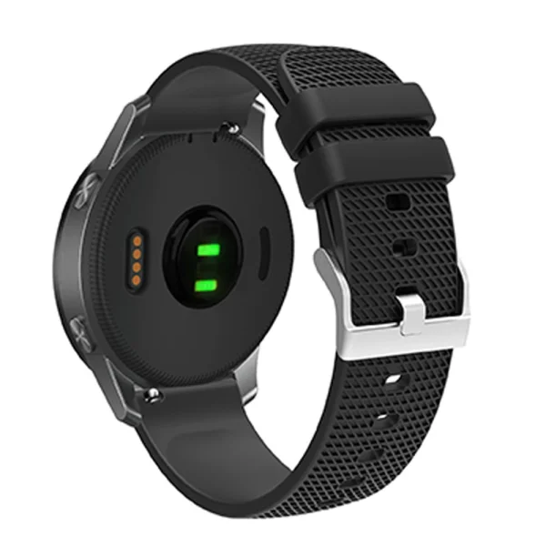 Universal silicone strap 22mm, black 2
