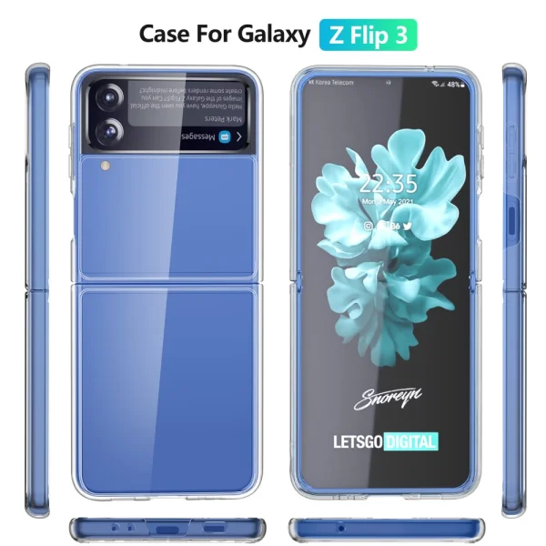 Пластмасов калъф за Samsung Galaxy Z Flip 3, Прозрачен 2