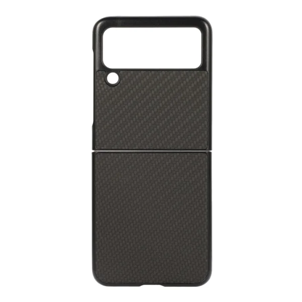 Удароустойчив калъф Leather Carbon Fiber за Samsung Galaxy Z Flip 3, Черен 1