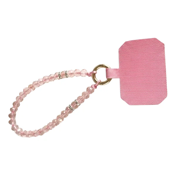 Universal phone strap Chain Crystal Rhinestone Pearl Lanyard, 11cm, pink 2
