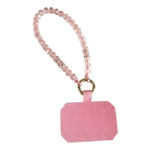 Универсална връзка за телефон Chain Crystal Rhinestone Pearl Lanyard, 11см, розов