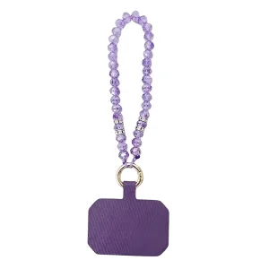 Универсална връзка за телефон Chain Crystal Rhinestone Pearl Lanyard, 11см, лилав