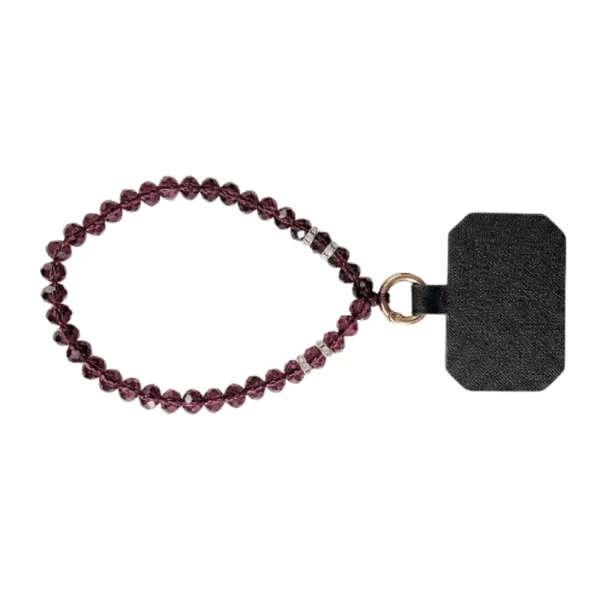 Universal phone strap 11cm Phone Wrist Strap Beads Bracelet, red-black 2