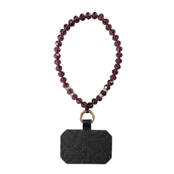 Universal phone strap 11cm Phone Wrist Strap Beads Bracelet, red-black 1