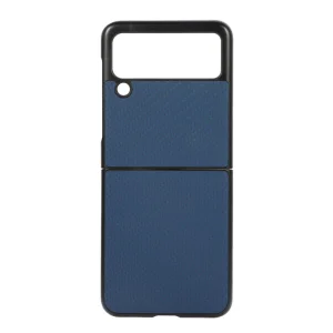 Удароустойчив калъф Leather Carbon Fiber за Samsung Galaxy Z Flip 3 ,Син
