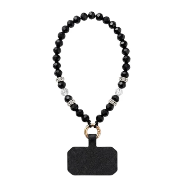 Universal phone strap 11cm Phone Wrist Strap Beads Bracelet, black 1