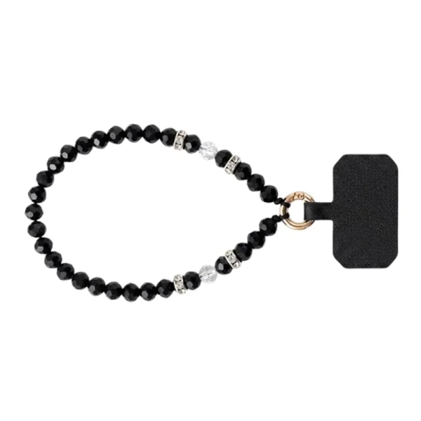 Universal phone strap 11cm Phone Wrist Strap Beads Bracelet, black 2