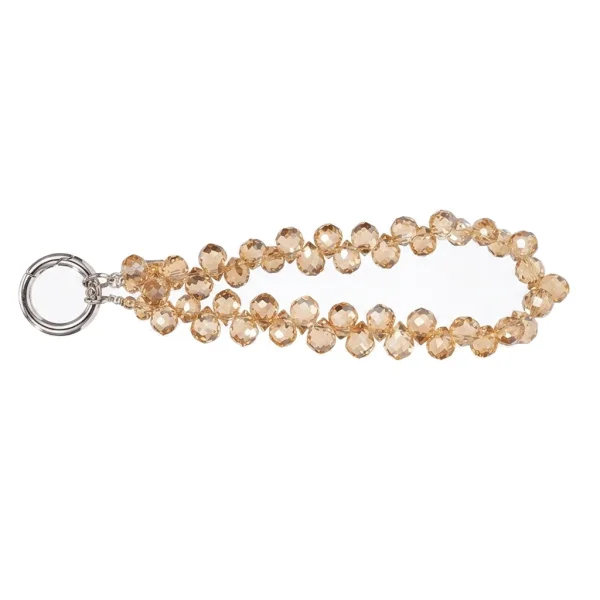 Universal phone strap 14cm Crystal Bead Clear, gold 2