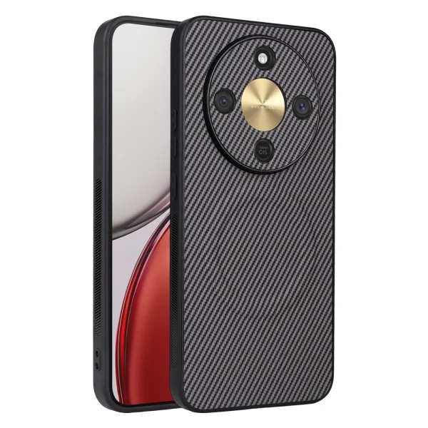 Калъф MagSF Carbon Texture Leather за Honor Magic8 Lite, сив 2