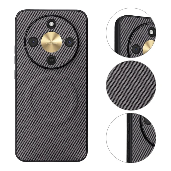 Калъф MagSF Carbon Texture Leather за Honor Magic8 Lite, сив 3