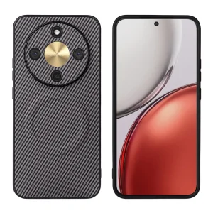 Калъф MagSF Carbon Texture Leather за Honor Magic8 Lite, сив