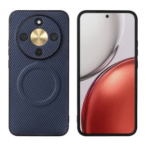 Калъф MagSF Carbon Texture Leather за Honor Magic8 Lite, син