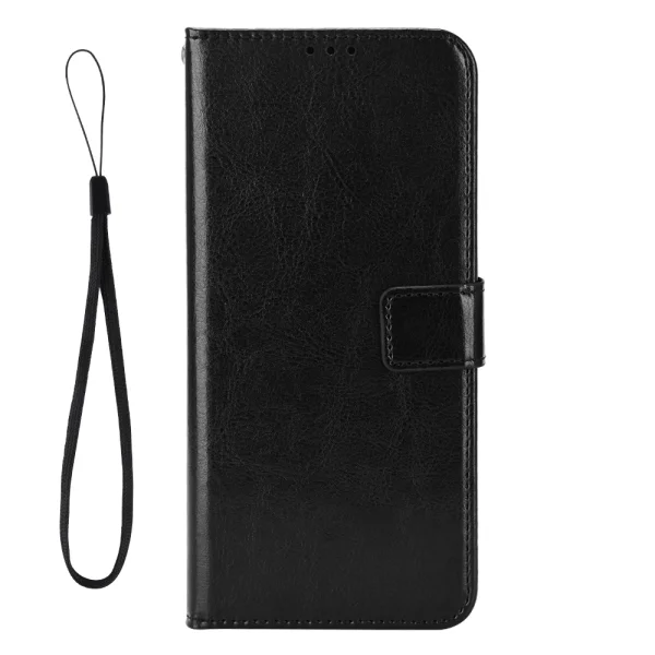 Crazy Horse Flip Case for Vivo X300 Pro 5G, black 2