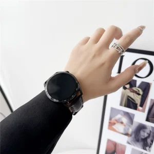 Leather strap Nappa Texture (width 22mm) for Huawei Watch GT 5 46mm, black 3