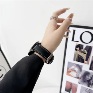 Leather strap Nappa Texture (width 22mm) for Huawei Watch GT 5 46mm, black 4