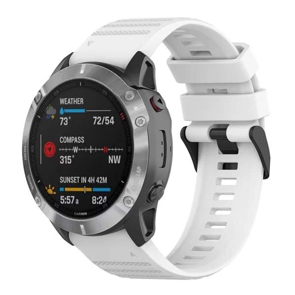 Силиконова каишка 26mm за Garmin Fenix 6X GPS/6X Pro/6X Sapphire GPS, бял 1