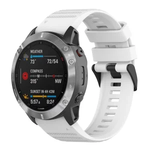 Силиконова каишка 26mm за Garmin Fenix 6X GPS/6X Pro/6X Sapphire GPS, бял