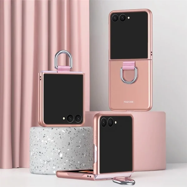 Калъф Skin Feel Ring Holder за Samsung Galaxy Z Flip8, розов 4