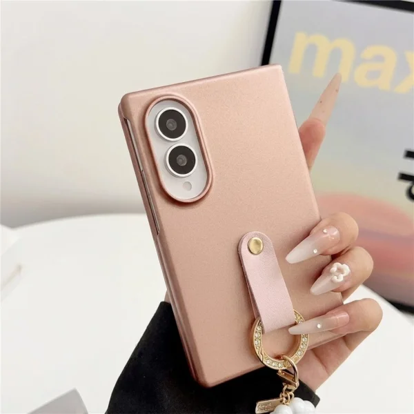 Калъф за Samsung Galaxy Z Fold8 с перлена висулка, розов 2