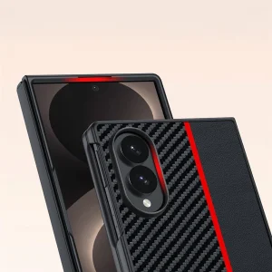 Калъф Leather + PC за Samsung Galaxy Z Fold8, черен-червен 3