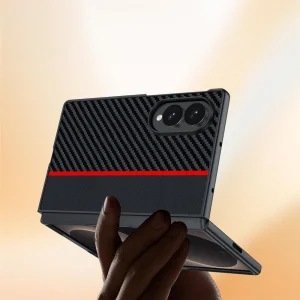 Калъф Leather + PC за Samsung Galaxy Z Fold8, черен-червен 4