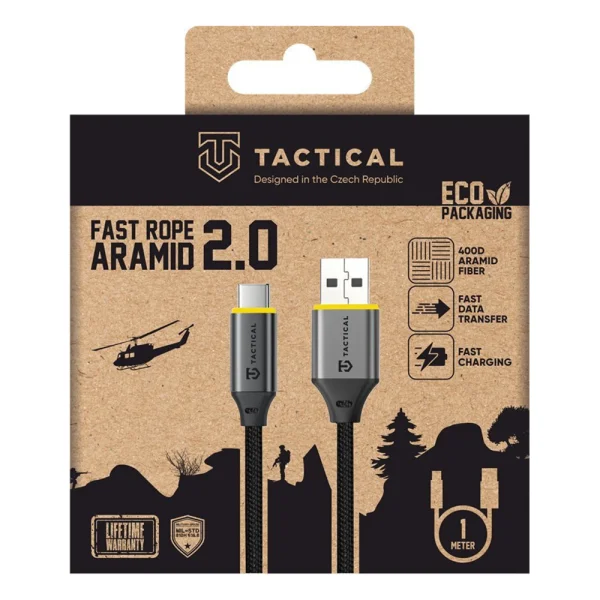Cable Tactical Fast Rope Aramid 2.0, USB-A/USB-C, 1m, black 3