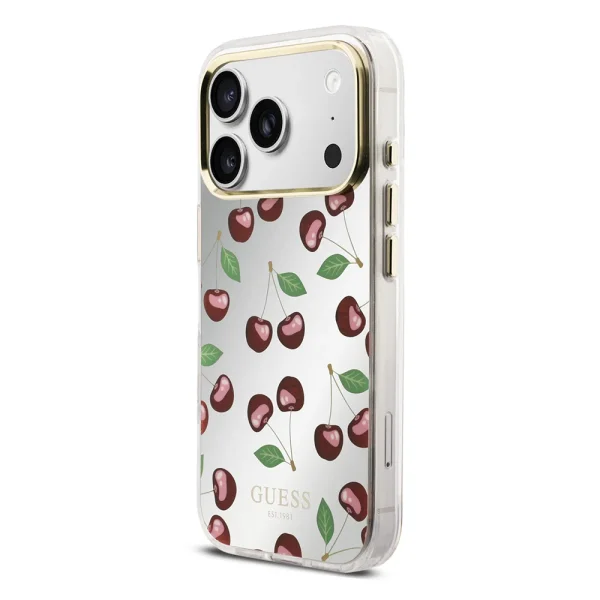 Калъф GUESS PC/TPU Mirror Glitter Cherry, съвместим с MagSafe Case за Iphone 18 Pro Max (GUHMP17X5HMRCGEG), череши 2