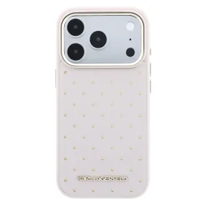 Karl Lagerfeld PU Perforated Gold Dots Case, Compatible with MagSafe Case for iPhone 18 Pro Max, Pink 3