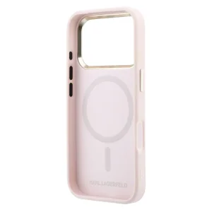 Karl Lagerfeld PU Perforated Gold Dots Case, Compatible with MagSafe Case for iPhone 18 Pro Max, Pink 6