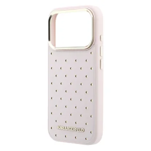 Karl Lagerfeld PU Perforated Gold Dots Case, Compatible with MagSafe Case for iPhone 18 Pro Max, Pink 5