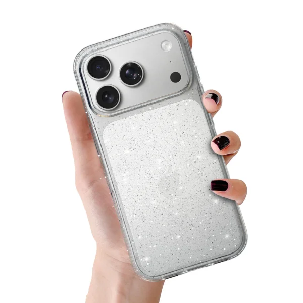 Crystal Glitter case for iPhone 17 Pro / 18 Pro, silver 2