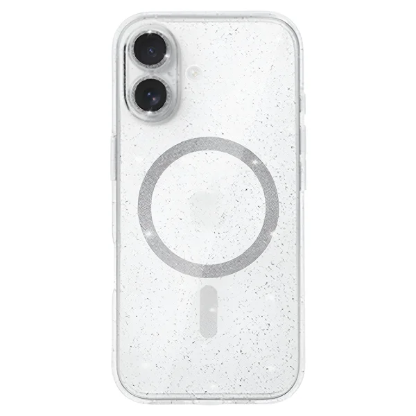 Glitter case, compatible with Magsafe for iPhone 17, transparent 2
