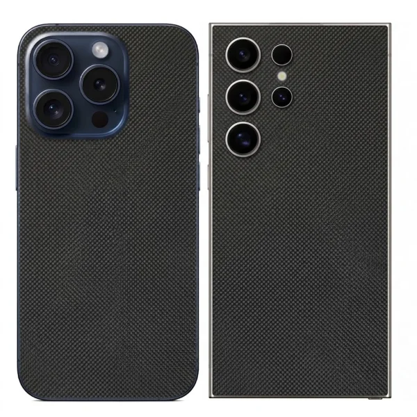 Custom Cut Foil Phone Protector (Back), black leather 1