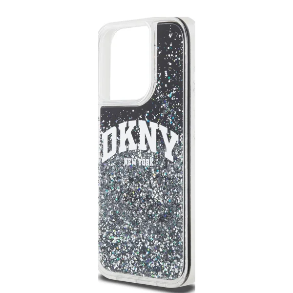DKNY Liquid Glitter Arch Logo Case for iPhone 15 Pro, black 4