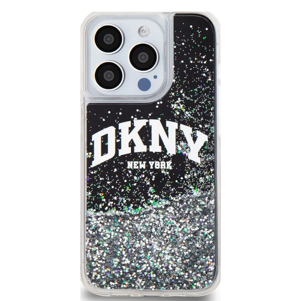 DKNY Liquid Glitter Arch Logo Case for iPhone 15 Pro, black 2