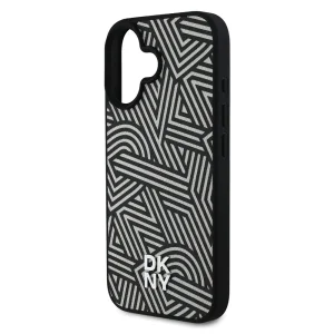 Калъф DKNY PU Leather Crosswalk Pattern, съвместим с Magsafe Case за iPhone 16, черно-бял 5