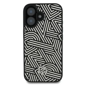 Калъф DKNY PU Leather Crosswalk Pattern, съвместим с Magsafe Case за iPhone 16, черно-бял 3