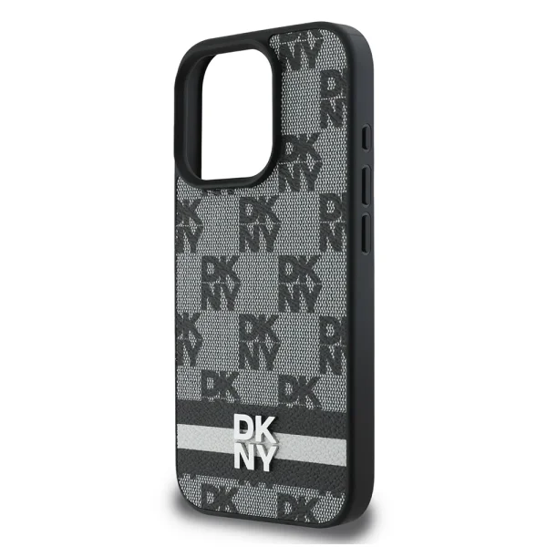 Калъф DKNY PU Leather Checkered Pattern and Stripe Case за iPhone 16 Pro, черен 4