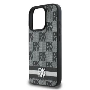 Калъф DKNY PU Leather Checkered Pattern and Stripe Case за iPhone 16 Pro, черен 4