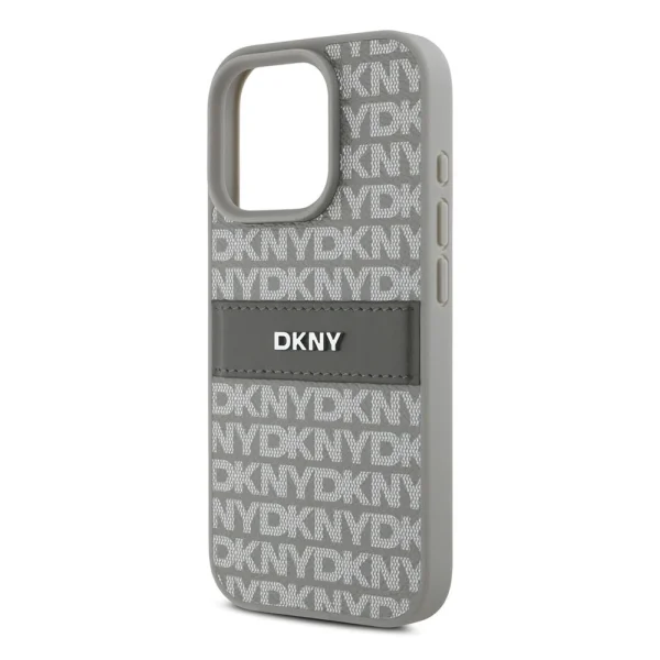 Калъф DKNY PU Leather Repeat Pattern Tonal Stripe Case за iPhone 16 Pro, бежов 4