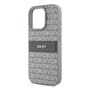 Калъф DKNY PU Leather Repeat Pattern Tonal Stripe Case за iPhone 16 Pro, бежов 4