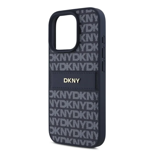 Калъф DKNY PU Leather Repeat Pattern Tonal Stripe Case за iPhone 16 Pro, син 4