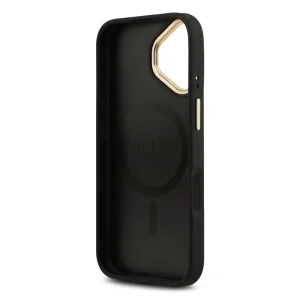 Guess PU Leather 4G Gold Frame case, compatible with Magsafe for iPhone 17, black 6