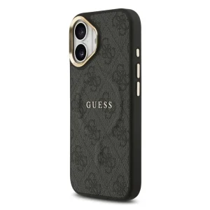 Guess PU Leather 4G Gold Frame case, compatible with Magsafe for iPhone 17, black 3