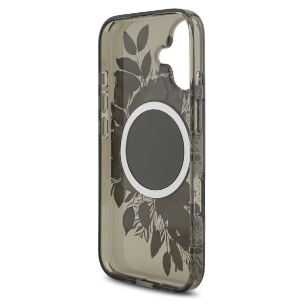 Guess IML Flowers Strap, MagSafe Compatible Case for iPhone 17, black 5