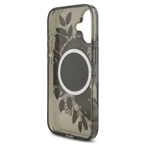 Guess IML Flowers Strap, MagSafe Compatible Case for iPhone 17, black 5
