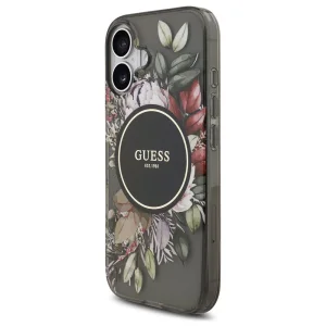 Guess IML Flowers Strap, MagSafe Compatible Case for iPhone 17, black 3