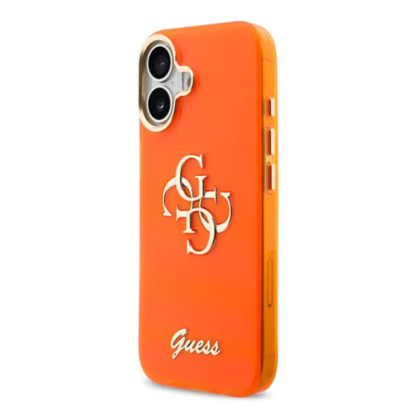Калъф Guess IML 4G Script Metal Logo за iPhone 17, оранжев 3